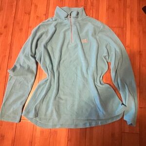 The North Face Blue Cowl Neck Sweater with Cozy Fleece Texture